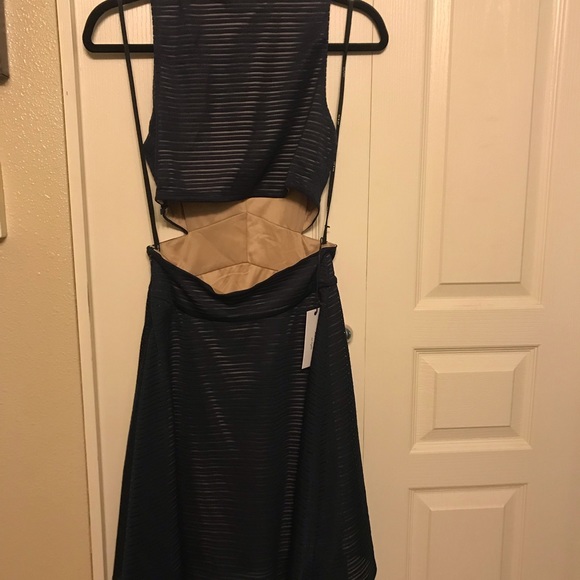 NEW Ali Jay navy stripe knee length dress - Picture 3 of 8